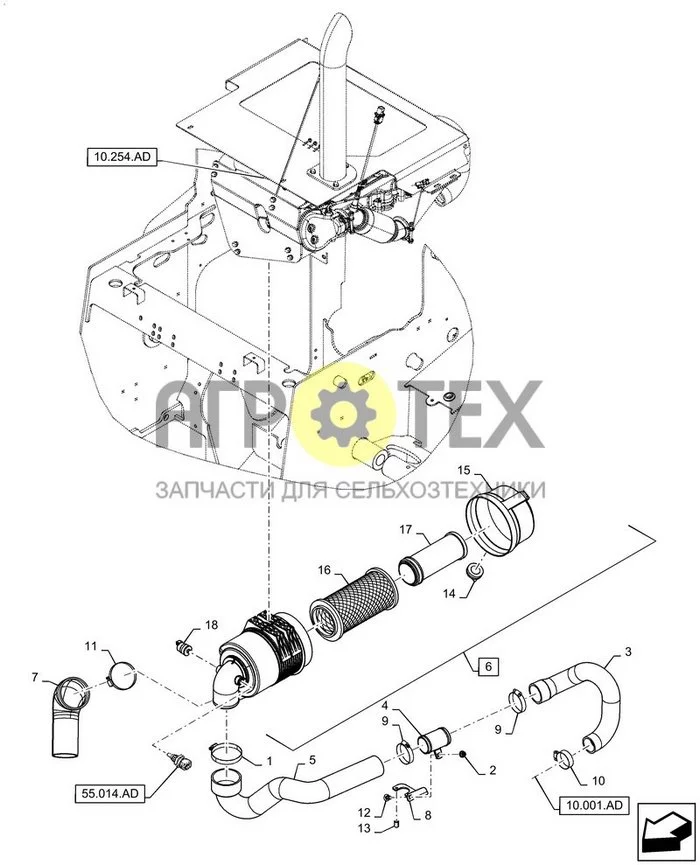 10.202.AB - ОЧИСТИТЕЛЬ И ДЕТАЛИ ВПУСКА ; (Var) 120W002B01 (№18 на схеме)