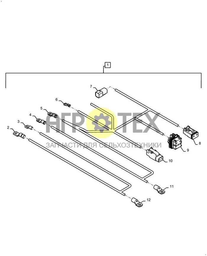 55.301.AA[03] - ГЕНЕРАТОР ПЕРЕМ.ТОКА, ЖГУТ ПРОВОДОВ ; (Var) P45C05EC, P45D05EC, P45E05EC, P45F05EC, P45G05EC, P45H05EC, P55A05EC, P55B05EC, P55C05EC (№8 на схеме)