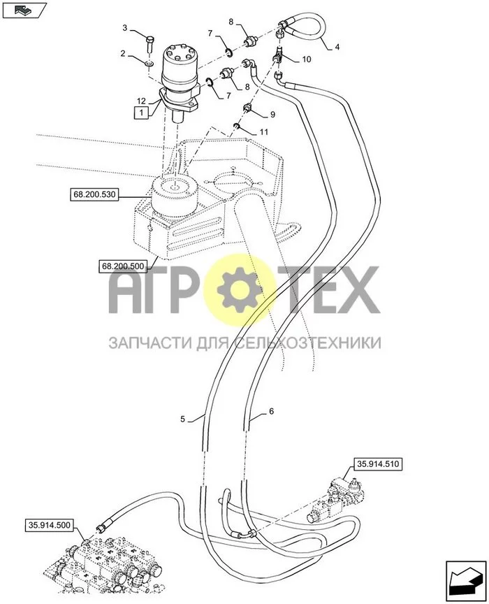 35.914.540 - МЕХАНИЗМ ОБМОТКИ, ГИДРОДВИГАТЕЛЬ СИСТЕМЫ ОБМОТКИ ; (Tech Type) RB544 SilagePack (№3 на схеме)
