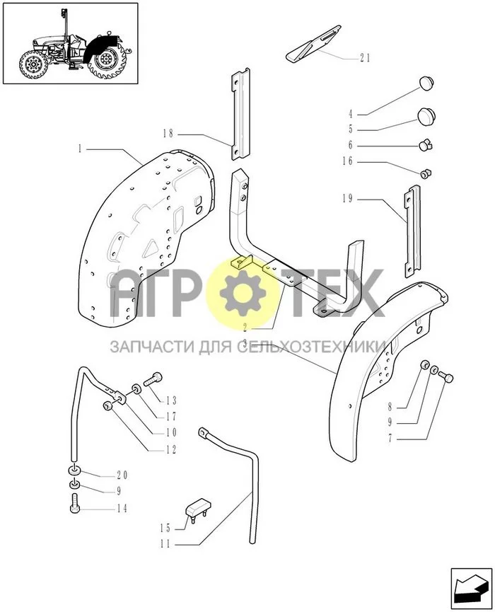 1.92.87[02] - MUDGUARDS AND FOOTBOARDS - L/CAB (№14 на схеме)