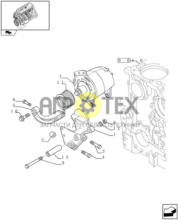 0.40.0 - ALTERNATOR (504211398) (№9 на схеме)