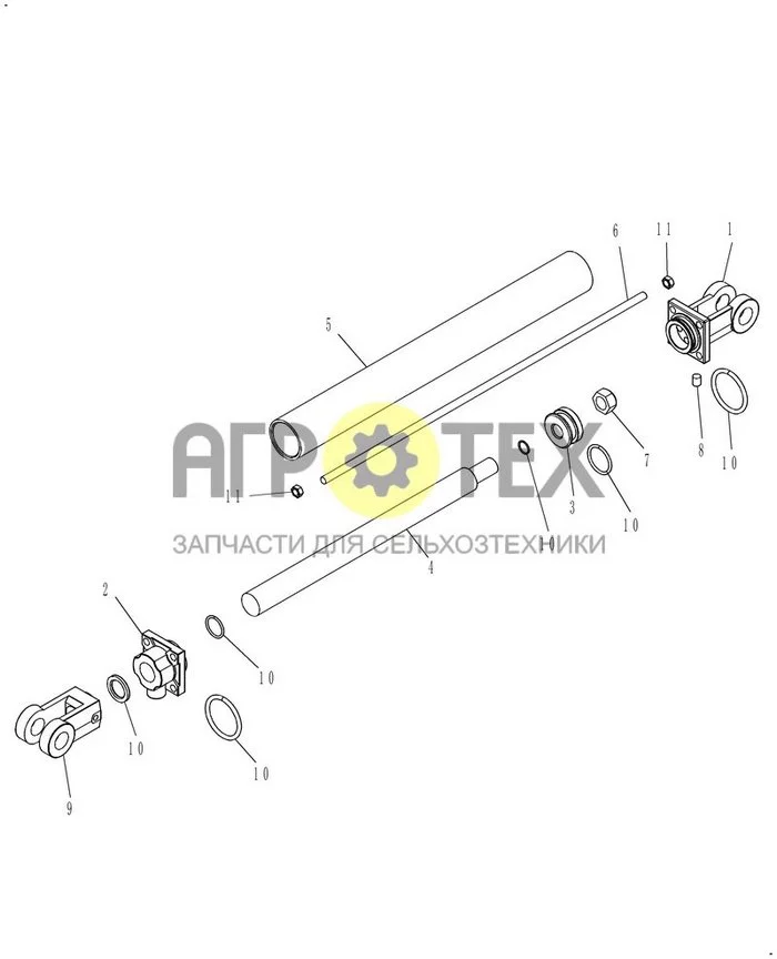 35.900.04 - HYDRAULIC WING CYLINDER 3' X 8' (№11 на схеме)