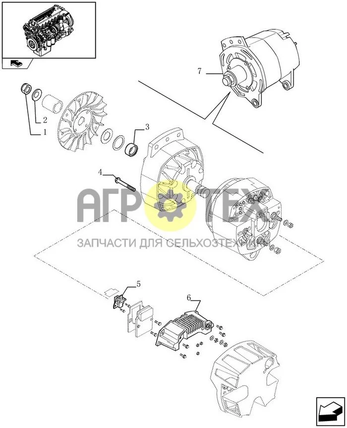 0.40.0/  A - ALTERNATOR -  COMPONENTS  (2855582) (№5 на схеме)