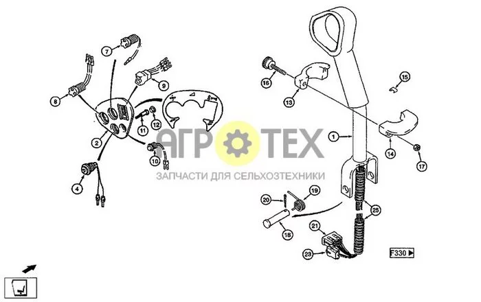 F290[01] - КАБИНА- РЫЧАГ УПРАВЛЕНИЯ НАЗЕМНОЙ СКОРОСТЬЮ [CF80P] (№4 на схеме)