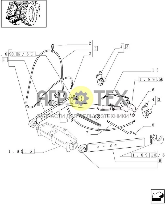 1.89.6/06 - (VAR.922) THREE POINT HITCH WITH QUICK ATTACH ENDS & RELATED PARTS 'C.B.M.' (№6 на схеме)