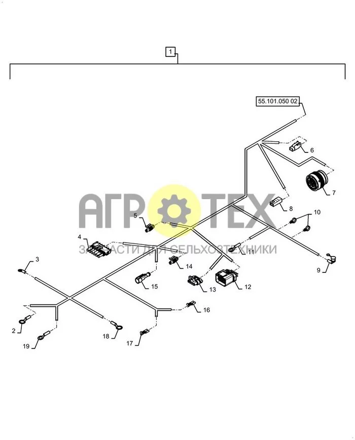 55.101.050[01] - ЭЛЕКТРИЧЕСКИЙ, ШАССИ, ЖГУТ ПРОВОДОВ, РАЗЪЕМ ; (Tech Type) SR175B SKID STEER LOADER - STAGE 5 EU (№10 на схеме)