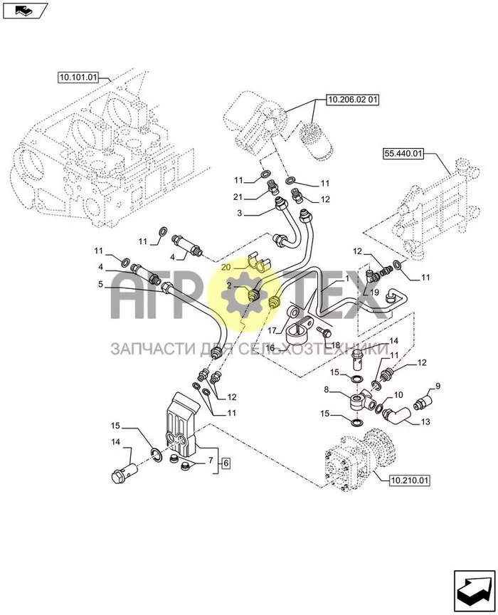 10.218.01 01 - ТОПЛИВОПРОВОДЫ И СОПУТСТВУЮЩИЕ ДЕТАЛИ (504139466 - 504055381 - 504078280 - 504055384 - 5801375977/58) (№10 на схеме)