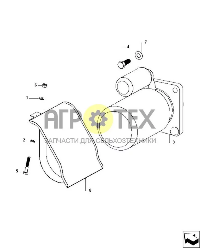 0.36.0 01 - STARTER MOTOR ASSEMBLY AND MOUNTING (№7 на схеме)