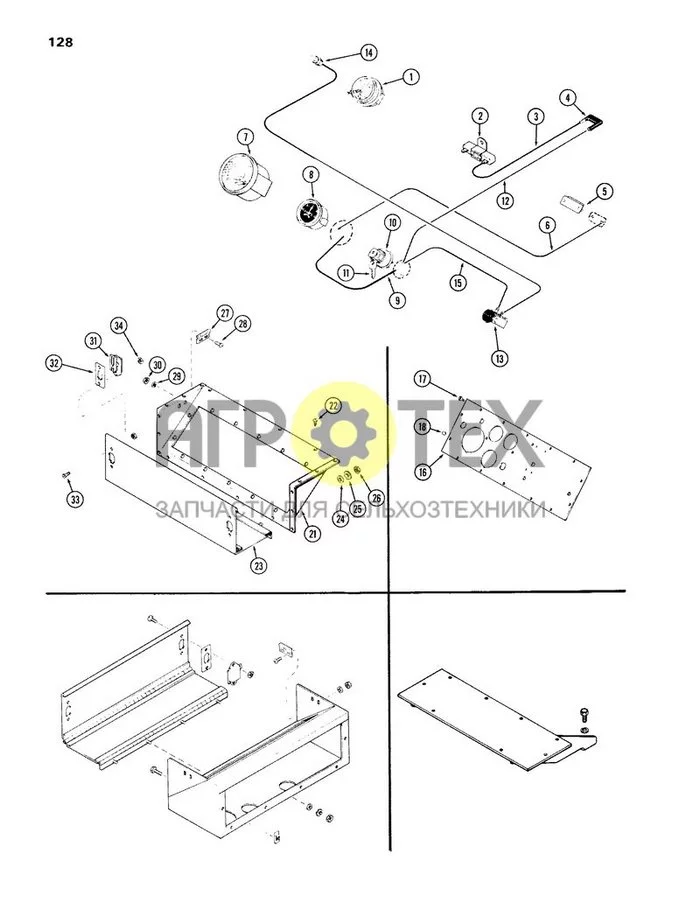 128 - INSTRUMENTS, COMPARTMENT AND PANEL, STANDARD GAUGES, B OR C, D OR E, F (№26 на схеме)