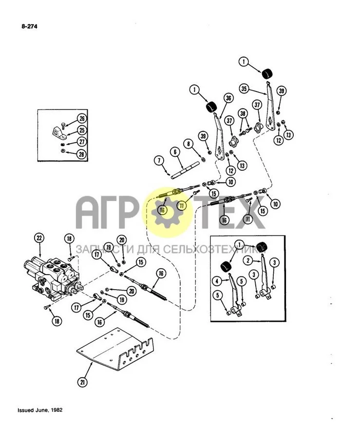 8-274 - REMOTE HYDRAULIC CONTROLS, TWO CIRCUIT SYSTEM (№13 на схеме)