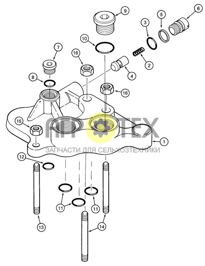 8-36 - POWER BEYOND PLATE, REMOTE AUXILIARY VALVE END COVER (№4 на схеме)