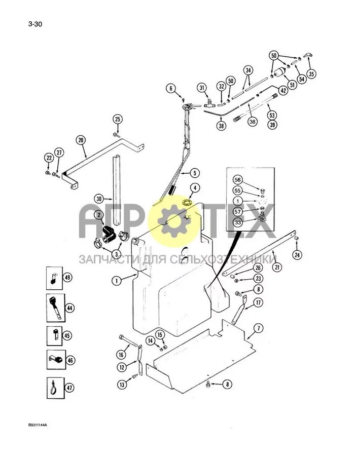 3-030 - ДОПОЛНИТЕЛЬНЫЙ ТОПЛИВНЫЙ БАК, P.I.N. JJA0026793 И ПОСЛЕ НЕГО (№47 на схеме)