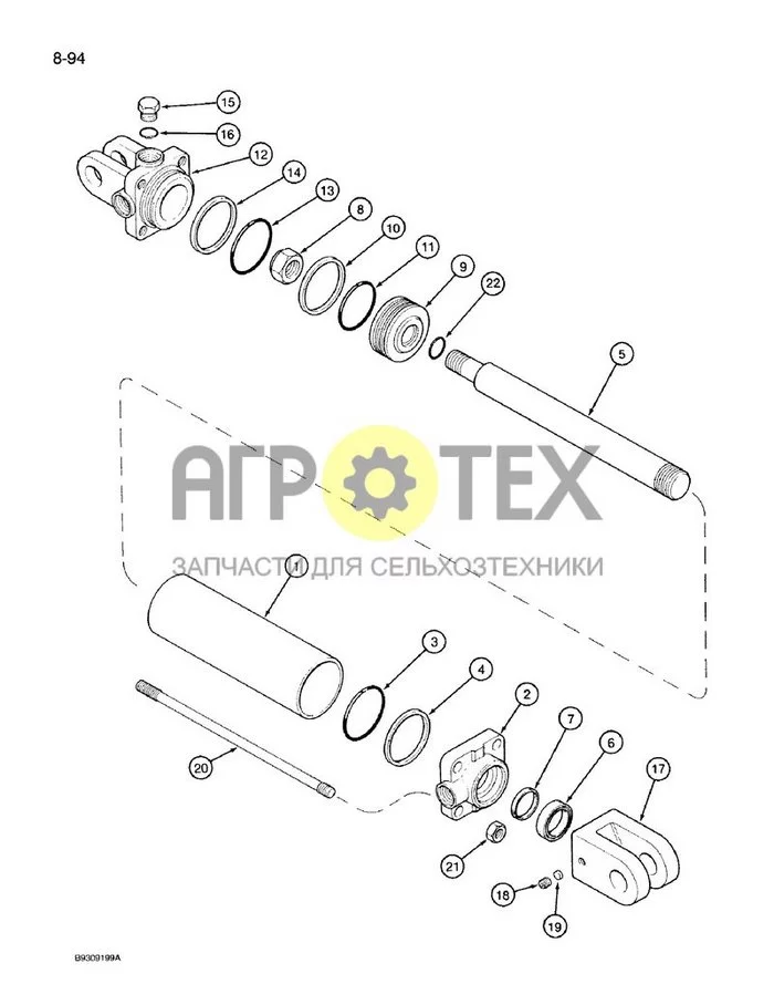 8-094 - ГИДРАВЛИЧЕСКИЙ ЦИЛИНДР, 107653A1, ШАРНИР ДЛЯ ТЕЛЕЖКИ С УДОБРЕНИЯМИ, ШИРИНОЙ 8 РЯДОВ И УЗКОСТЬЮ 12 РЯДОВ, ВЕРТИКАЛЬНЫЙ ОТКИДЫВАЮЩИЙСЯ (№16 на схеме)