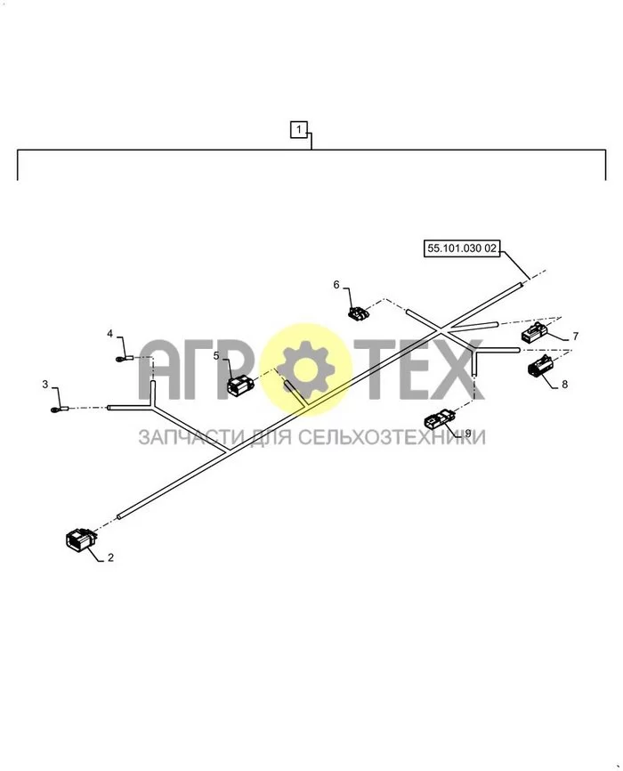 55.101.030[01] - ЖГУТ ПРОВОДОВ, ПРАВ., БАШНЯ, РАЗЪЕМ ; (Var) 504W002E01, 505W002E02, 509W002E01, 510W002E01, 511W002E02 ; (Tech Type) TR270B COMPACT TRACK LOADER - STAGE 5 EU (№7 на схеме)