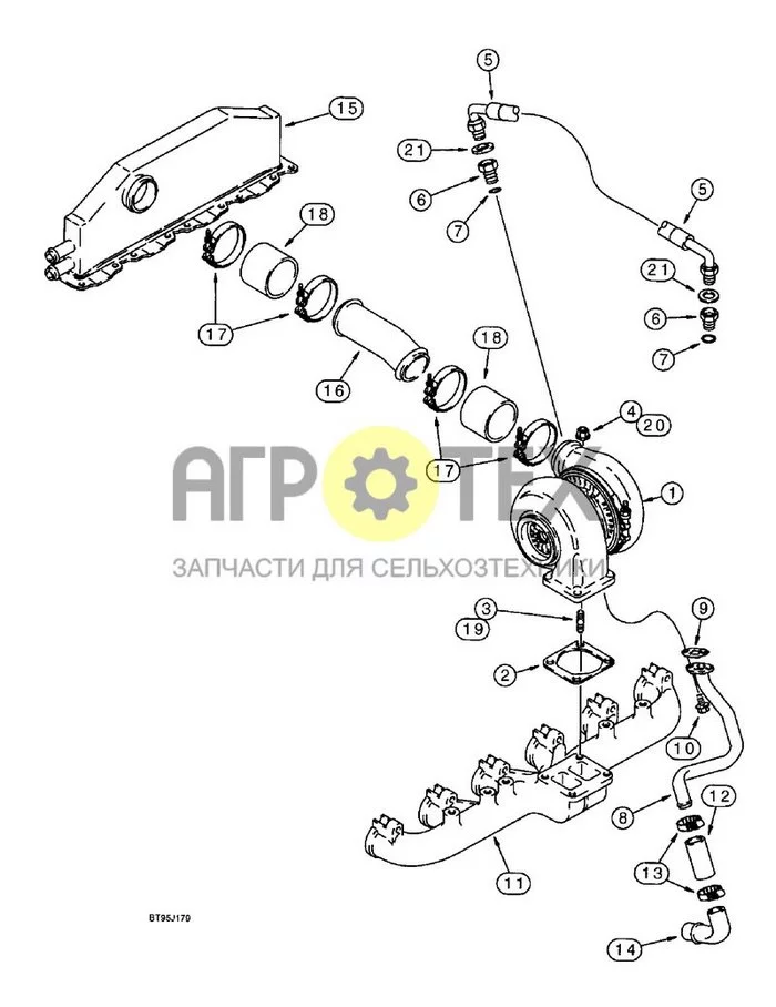 2-20 - СИСТЕМА ТУРБОНАДДУВА, ДВИГАТЕЛЬ 6TA-830 (№20 на схеме)
