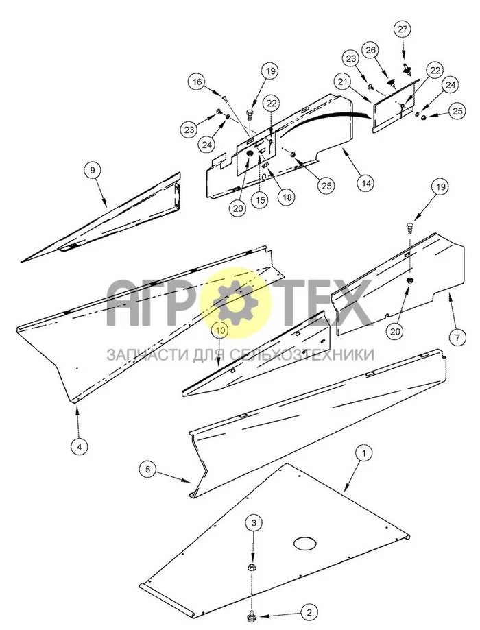 09F-10 - ЗАЩИТА РАСТЕНИЙ - ПОДДОН, КРЫШКИ И БРЫЗГОВИКИ - ВСЕ МОДЕЛИ С 4 И 5 РЯДАМИ (№3 на схеме)