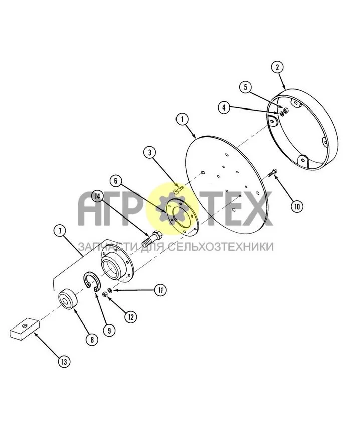 A.10.A[01] - МАРКИРОВОЧНЫЙ ДИСК В СБОРЕ, УСТАНОВЛЕННЫЙ НА РАМЕ ШТАБЕЛЕРА BSN CBJ036000 (№12 на схеме)