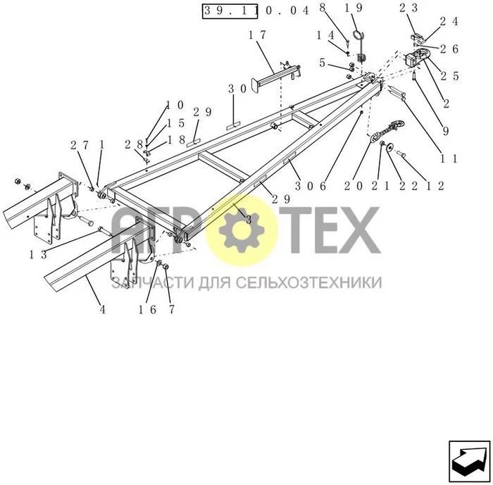39.110.01 - ТЯГОВАЯ ШТАНГА (№8 на схеме)
