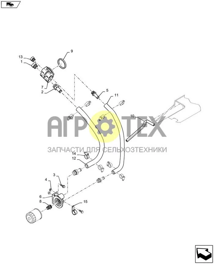 10.304.AF[01] - МАСЛЯНЫЙ ФИЛЬТР ДВИГАТЕЛЯ, ТРУБОПРОВОДЫ (SR175,SV185) (№4 на схеме)