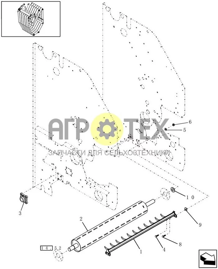 14.13 - STARTER ROLL & RAKE, STUFFER FEEDER, EUROPE & R.O.W. (№5 на схеме)