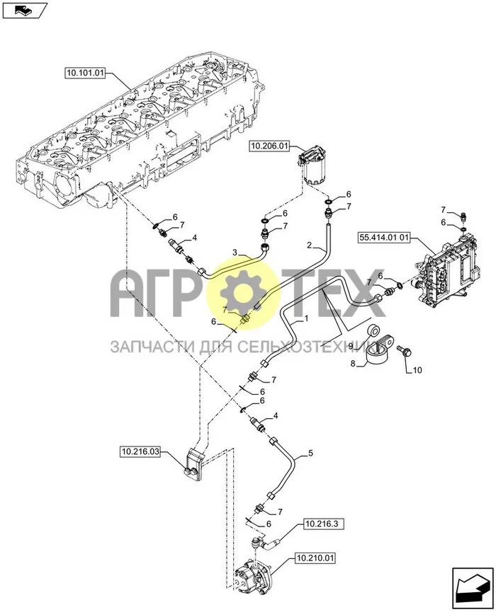 10.218.04 - ТОПЛИВОПРОВОДЫ И СОПУТСТВУЮЩИЕ ДЕТАЛИ (5801375952 - 504146544 - 504057152 - 5801375927 - 504057183) (№3 на схеме)