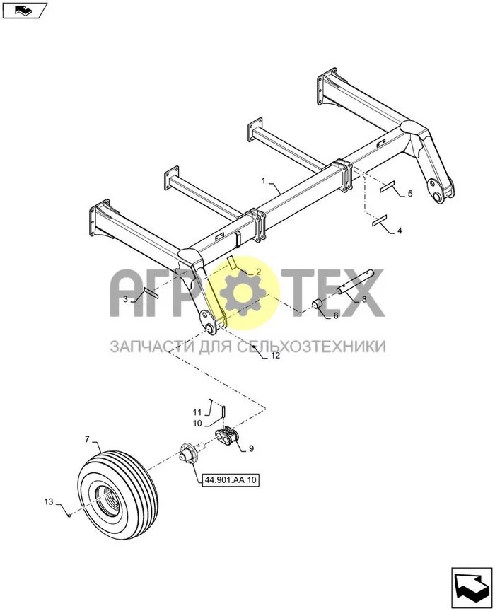 44.901.AA[07] - ЦЕНТРАЛЬНОЕ ЗАДНЕЕ КОЛЕСО; (Var) 5CL06FA, 5CL06FB (№11 на схеме)