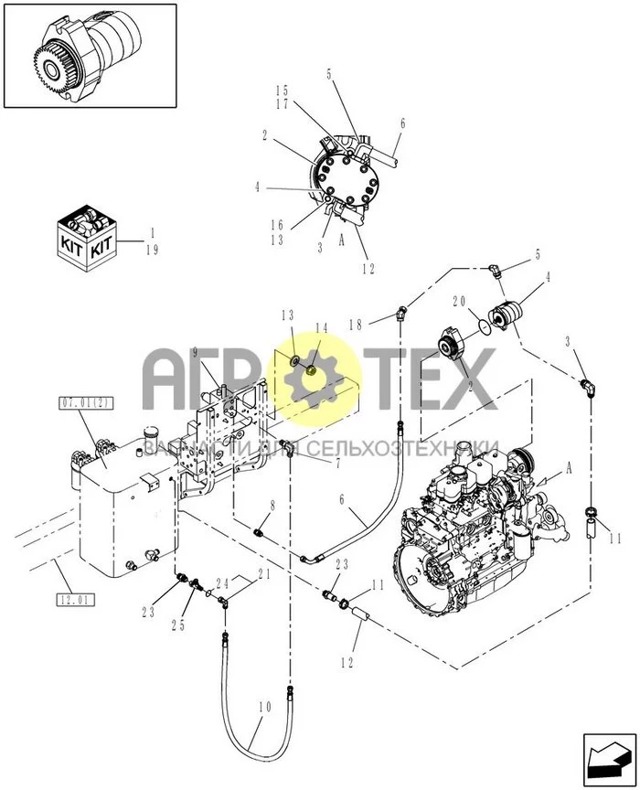 07.10[2] - AUXILIARY ENGINE-MOUNTED HYDRAULIC DRIVE (№13 на схеме)