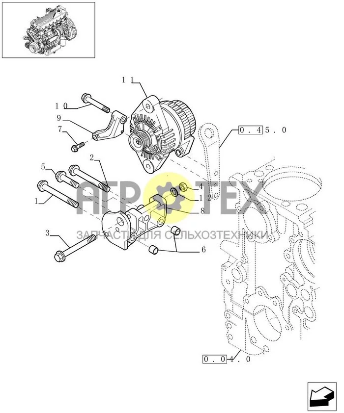 0.40.0[01] - ALTERNATOR (504214249) (№3 на схеме)
