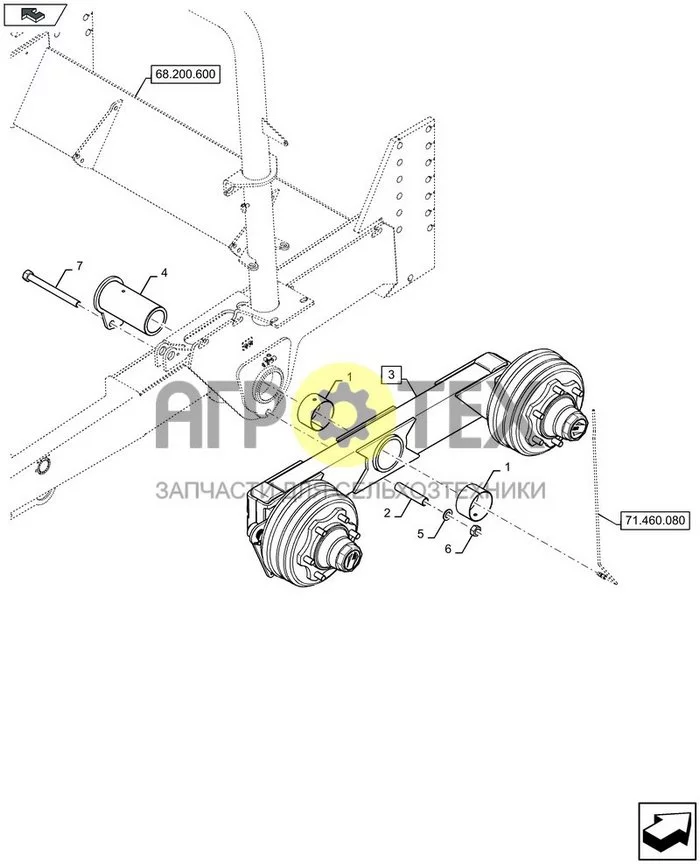 27.550.090 - ТЕЛЕЖКА МЕХАНИЗМА ОБМОТКИ ; (Tech Type) RB544 SilagePack HD (№6 на схеме)