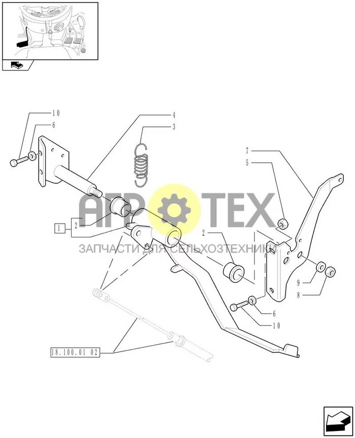 18.100.03 - ПЕДАЛЬ СЦЕПЛЕНИЯ (№10 на схеме)