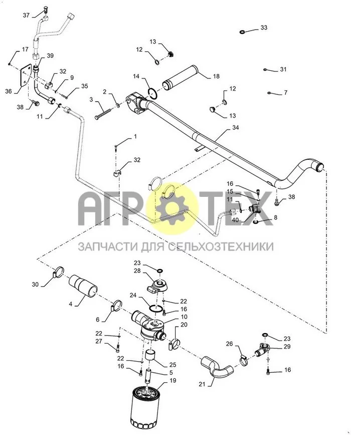 35.220.AG[01] - VAR - 341749082, 341749087, ГИДРАВЛИЧЕСКИЕ ПОДЪЕМНЫЕ ПАТРУБКИ-SSV 4CYL 80-90 л.с.; (Var) 341749082, 341749087 (№33 на схеме)