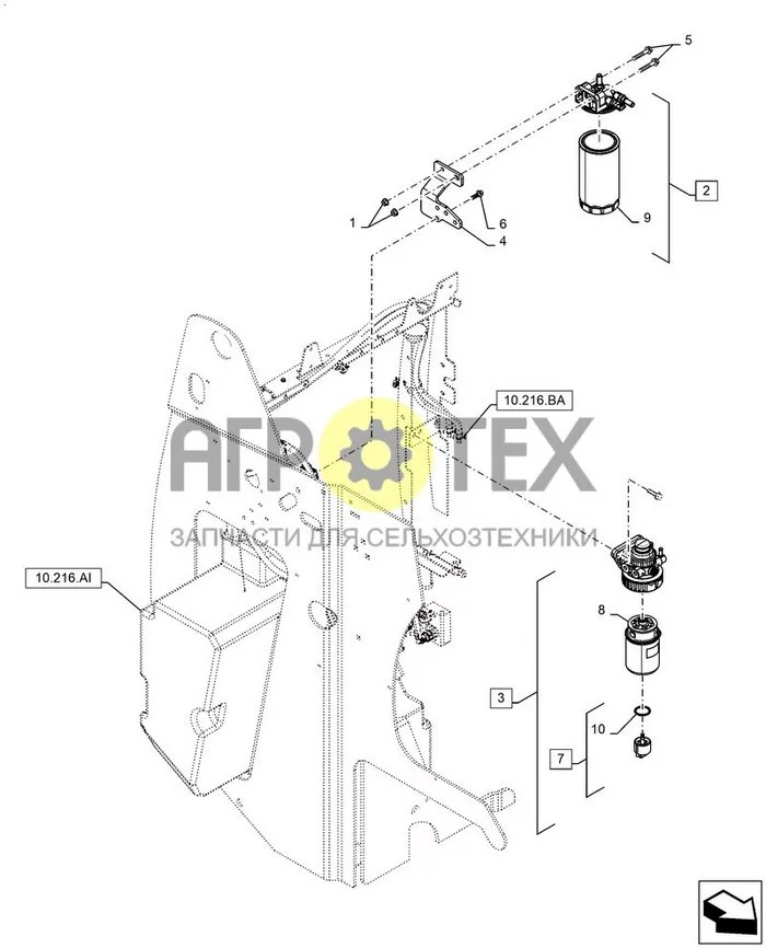 10.206.AG - ТОПЛИВНЫЙ ФИЛЬТР, СЕПАРАТОР ВОДЫ ; (Var) 105W002B02, 107W002B01, 108W002B01, 109W002B01, 110W002B01, 111W002B01, 112W002B01, 113W002B02, 114W002B02, 115W002B02, 116W002B02, 120W002B01 (№1 на схеме)