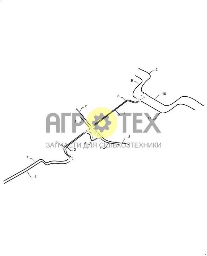 35.944.AC[050] - ГИДРАВЛИЧЕСКИЙ ТРУБОПРОВОД, РАМА КРЫЛА ; (Var) S8907LC (№6 на схеме)