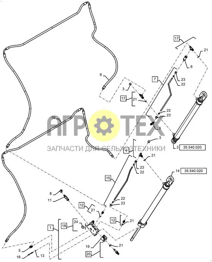 35.540.AK[010] - ГИДРАВЛИЧЕСКИЕ, BALE DENSITY, LINES ; (Var) 726815106, 726815116 (№12 на схеме)