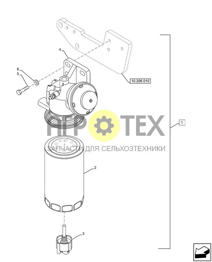10.206.020 - ТОПЛИВНЫЙ ФИЛЬТР/СЕПАРАТОР ВОДЫ (№2 на схеме)