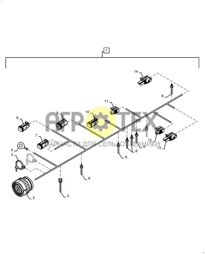 55.100.BZ[04] - WIRE HARNESS & CONNECTOR, FRONT STRAW HOOD ; (SN Break) After NG248547 (№7 на схеме)