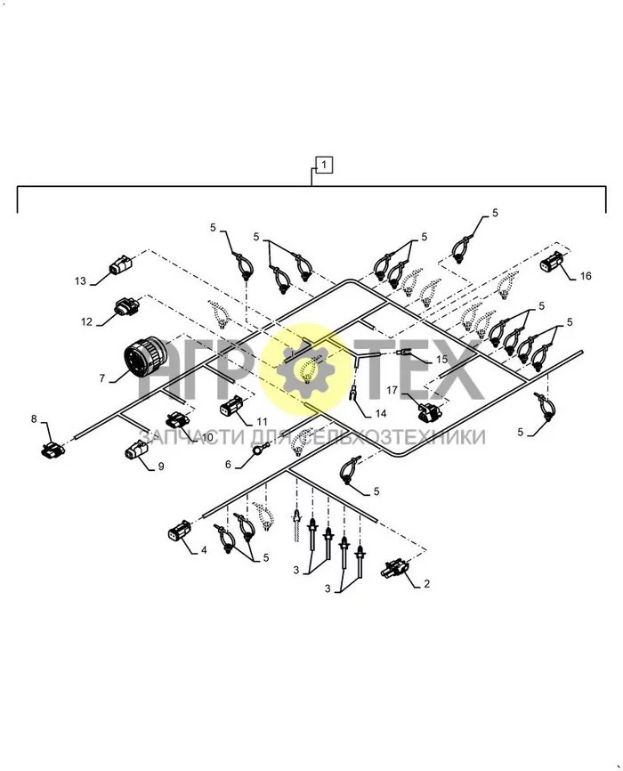 55.100.BZ[09] - WIRE HARNESS & CONNECTOR, REAR STRAW HOOD (№4 на схеме)