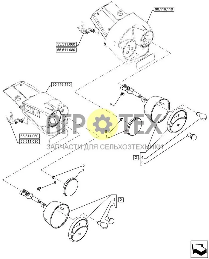 55.404.090 - VAR - 762963, 762964, ФОНАРЬ РАБОЧЕГО ОСВЕЩЕНИЯ, ЗАДН., HALOGEN, EU ; (Var) 346771002, 346771006, 347092002, 347092004, 348502002, 348502006, 348503002, 348503004 (№3 на схеме)