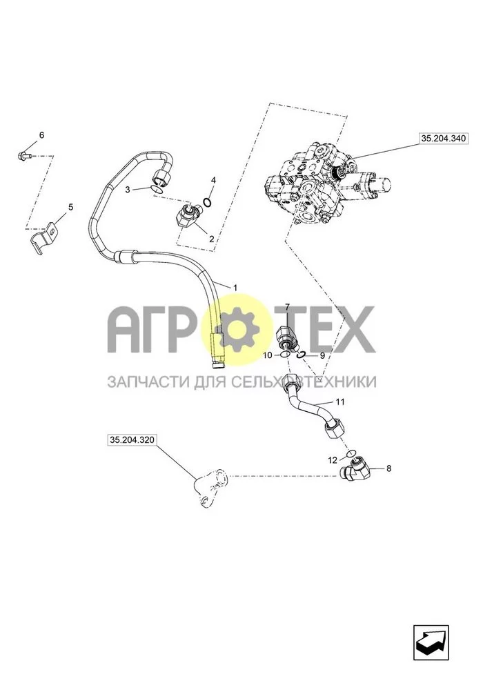 35.204.010 - VAR - 763306, ONE SECTION, REMOTE CONTROL VALVE, PIPE (60 LPM), LINES ; (Var) 349041001, 349041002, 349124001, 349124002, 349124003, 349124004 ; (Tech Type) MECHANICAL TRACTOR - W/CAB - STAGE V (EU) (№9 на схеме)