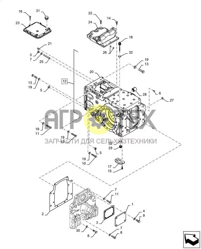 35.735.AA[01] - VAR - 349691091, РАМА, КОЖУХ, ДЛЯ ТРАКТОРА , 2WD, ОСЬ 8X2 ; (Var) 349691092 (№6 на схеме)