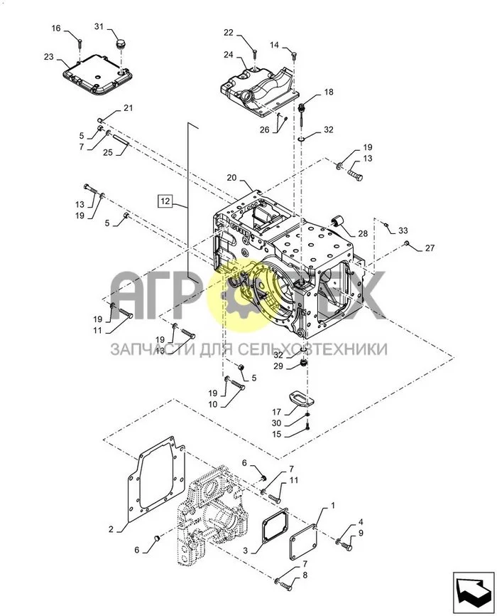 35.735.AA[03] - VAR - 349691092, РАМА для ТРАКТОРА 4WD, КОРПУС МОСТА 8X2 ; (Var) 349691092 (№33 на схеме)