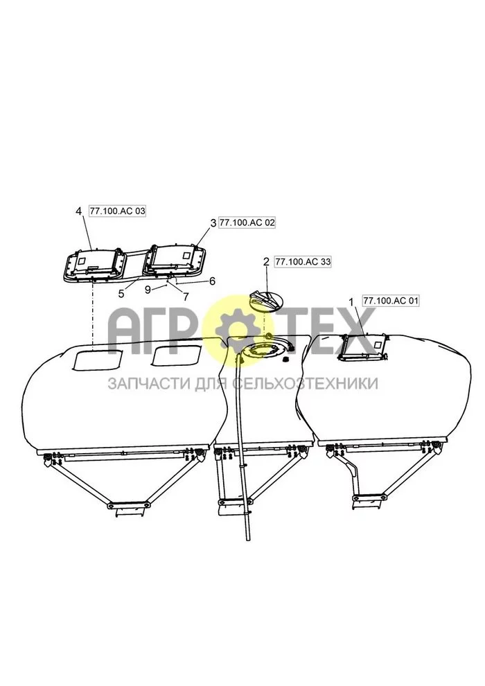 77.100.AC [39] - 555 КРЫШЕК ДЛЯ РЕЗЕРВУАРОВ С ЖИДКОСТЬЮ; (Var) 3CP02LG, 3CP02LK, 3CP02LU, 3CP02LX, 5CP02LG, 5CP02LK (№7 на схеме)