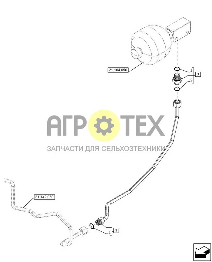 31.142.070 - VAR - 762953, ПЕРЕДНИМ ВОМ, С ПОДВЕСКОЙ ПЕРЕДНЕЙ ОСИ, ТРУБКА ; (Var) 347592001, 347593001, 348362001 (№3 на схеме)