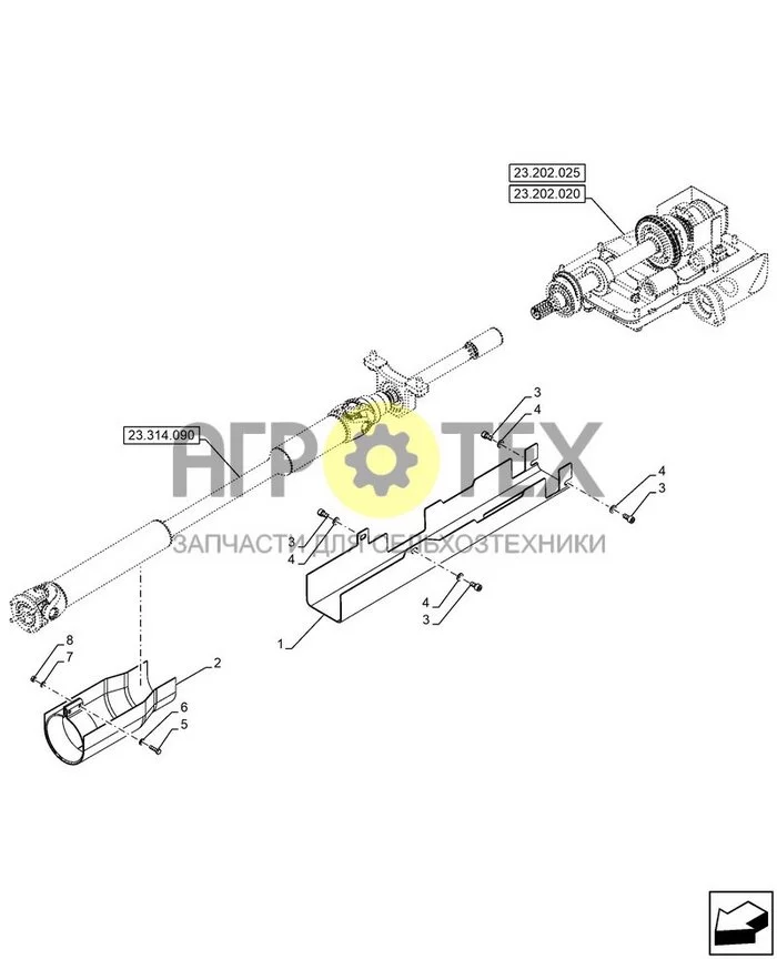 23.314.100 - ОГРАЖДЕНИЕ, 4WD DRIVE SHAFT, STD STEER ; (Var) 347067001 (№4 на схеме)