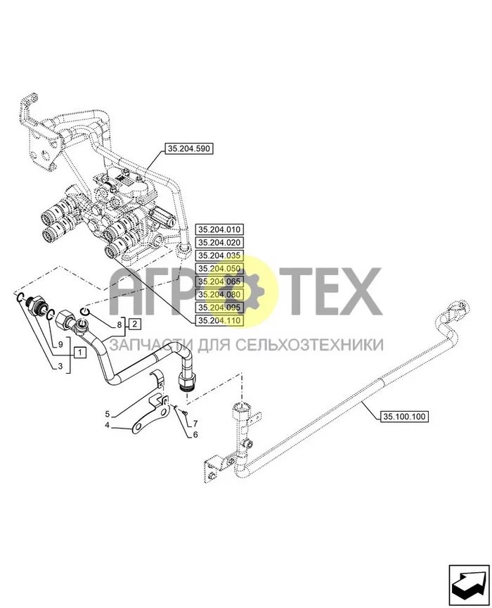 35.204.575 - VAR - 762941, 762942, MID-MOUNT, REMOTE CONTROL VALVE, LINES ; (Var) 346804004, 346804005, 346805004, 346805005, 346924002, 346924003, 346926002, 346926003, 347378004, 347378005, 347379002, 347379003, 348930004, 348930005, 348931002, 34893100 (№8 на схеме)