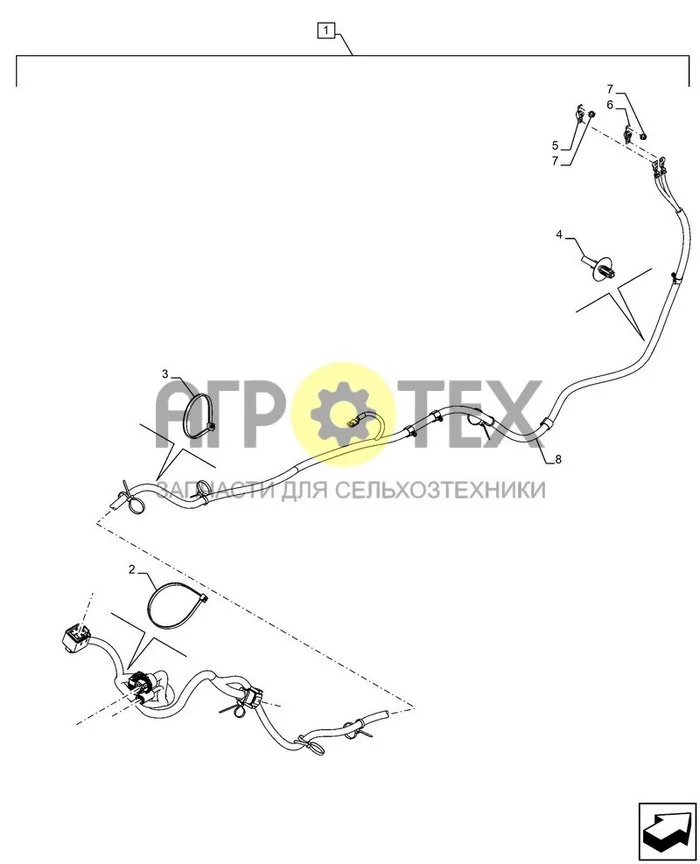 88.100.55[032] - DIA ДИЛЕРСКИЙ КОМПЛЕКТ, ТРАНСМИССИЯ, ЖГУТ ПРОВОДОВ, ISOBUS ; (Tech Type) LUXXUM 100 (№5 на схеме)