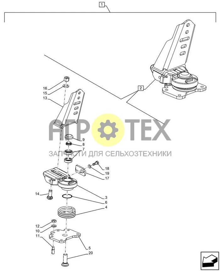 88.100.90[014] - DIA ДИЛЕРСКИЙ КОМПЛЕКТ,  WIDE FRONT FENDERS FOR FRONT AXLE W/BRAKES, SUPPORT, COMPONENTS (№18 на схеме)