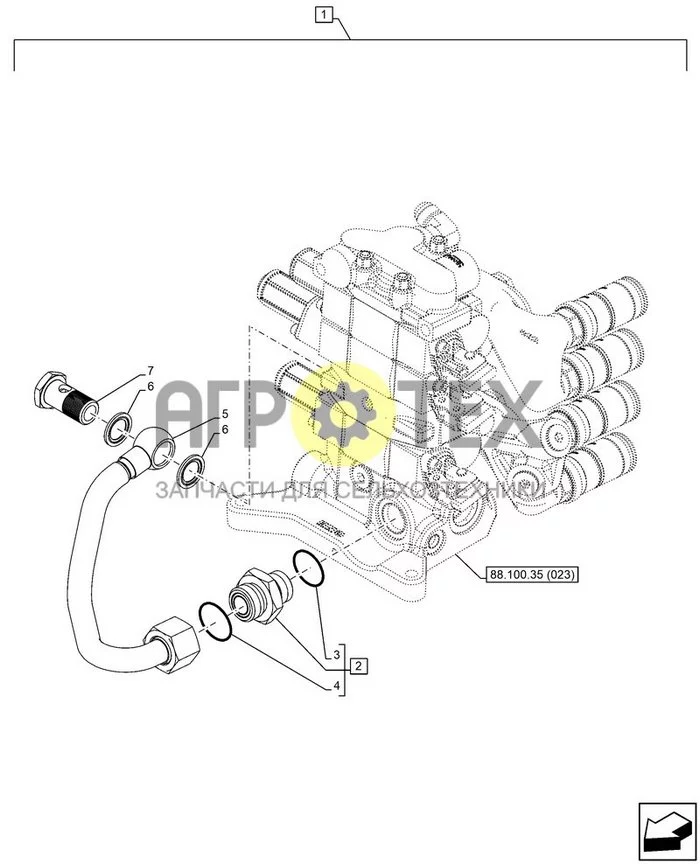 88.100.35[024] - DIA ДИЛЕРСКИЙ КОМПЛЕКТ, 3 КЛАПАНА ДИСТАНЦИОННОГО УПРАВЛЕНИЯ, МЕХАНИЧЕСК., 6 PUSH-PULL COUPLING, 64 LPM, COMPONENTS (№4 на схеме)