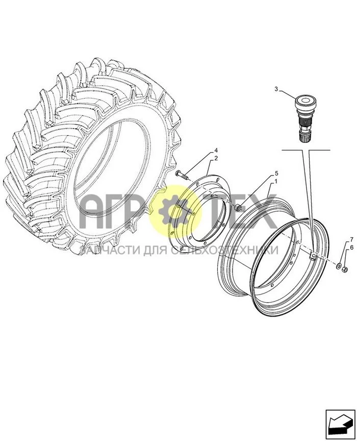 44.511.030 - VAR - 8827402, ПЕРЕДН., КОЛЕСО, (W9X20) ; (Var) 882740215 ; (Tech Type) QUANTUM FARMALL 100CL L/CAB (№7 на схеме)