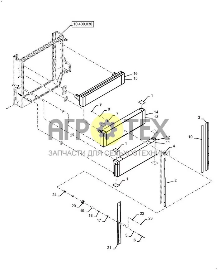 10.400.BE[02] - РАДИАТОР И ОХЛАДИТЕЛЬ ; (Var) 425400561, 425400571, 425400591, 425400601, 425400604, 425400613, 425400614, 425400623, 425400624 (№17 на схеме)